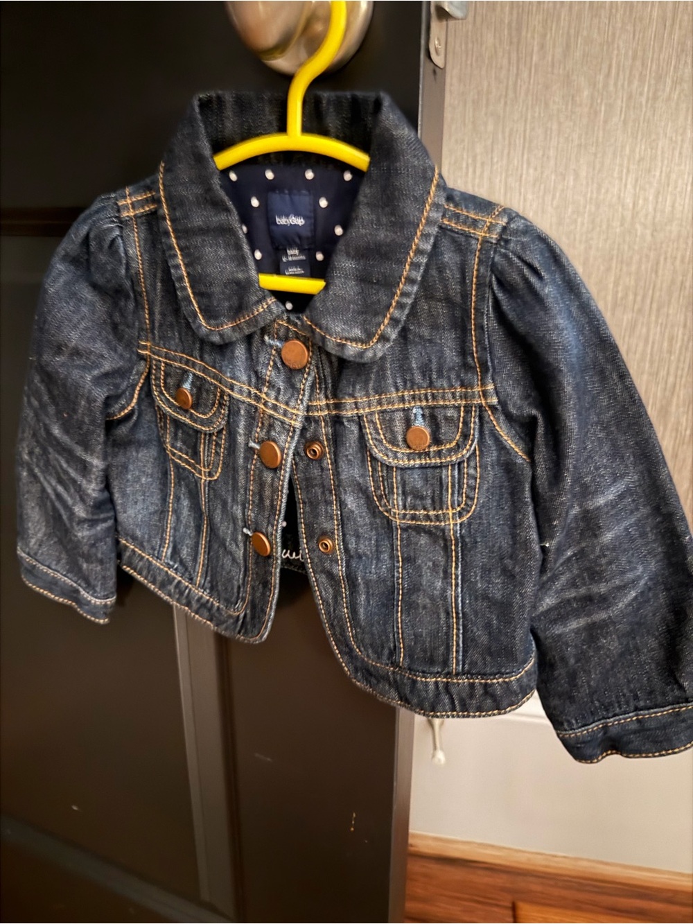 GAP Kids Dark Blue Denim Jacket with Contrast Stitching
